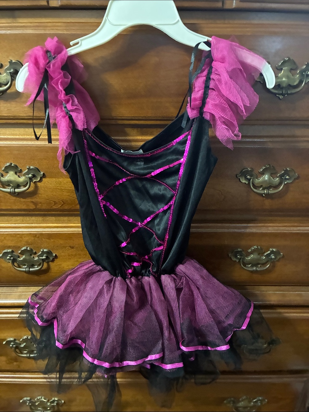 Girls' Black and Hot Pink Halloween Tutu Costume  cat Dress